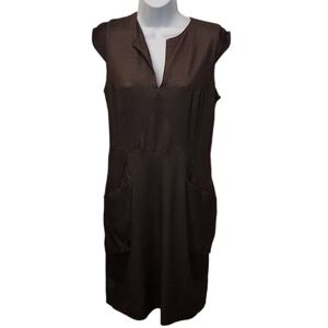 Faisca Pinstrip Stretch Midi Dress